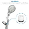 Handheld Shower Head Stainless High Pressure 5 Spray Settings Massage Spa Showerhead Chrome Face with Check Valve 5ft Steel Hose Adjustable Angle Brac