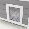 Cat House Waterproof Feral Kitty Shelter Outdoor Indoor Rabbit Hutch for Bunnies,Cats,Dogs and Other Small Animals,Asphalt Roof